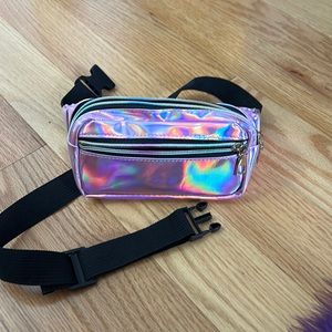 Pink iridescent belt bag like new condition